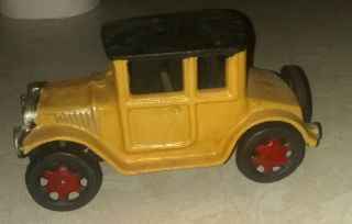 Rare Antique Cast Iron An Arcade Toy Yellow Cab Toy Car From 1930 