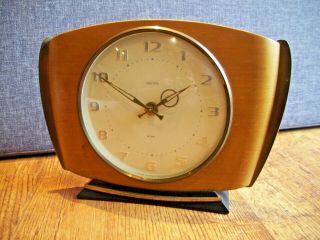 Vintage C1960 - 1970 Smiths 8 Day Oak And Brass Mantel Clock (floating Balance)