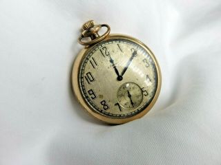 Vintage Elgin Pocket Watch 10k Gold Filled For Repair Not Running