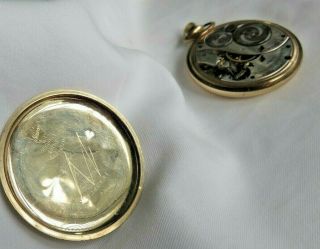 Vintage Elgin Pocket Watch 10K Gold Filled for Repair Not Running 3