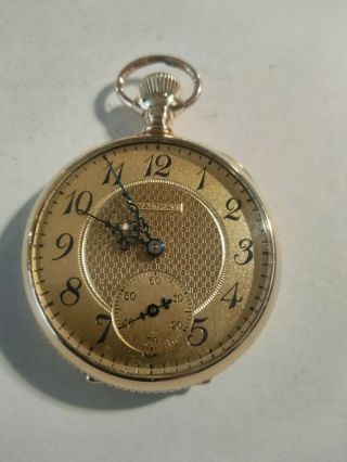 Waltham 0s.  Scarce Fancy Dial 15 Jewels (1905) 14k.  Gold Filled Case
