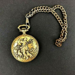 Impex 17 Jewels Shock Resistant Swiss Made Pocket Watch Gold Plated Fancy Case