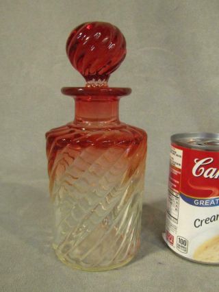 Antique Baccarat Art Glass Rose Tiente Amberina 8 " Scent Bottle Cologne