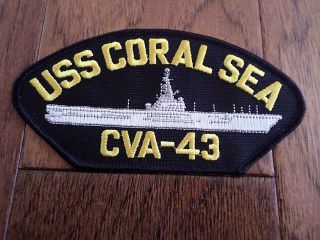 U.  S Navy Ship Hat Patch.  Uss Coral Sea Cva - 43 Navy Carrier Hat Patch