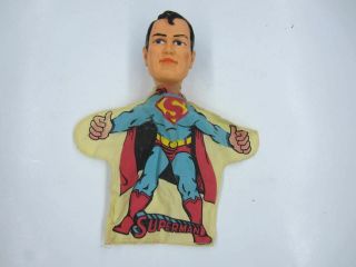Vintage 1965 Ideal Toy Corp.  Superman Hand Puppet Plastic & Cloth