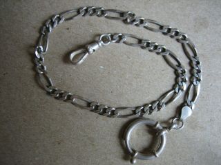Vintage Unique S/silver Pocket Watch Chain 13.  In.  Long