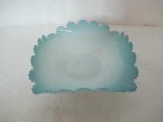 BRILLIANT BABY BLUE AND WHITE VICTORIAN CASED GLASS BOWL 3