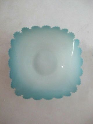 BRILLIANT BABY BLUE AND WHITE VICTORIAN CASED GLASS BOWL 4