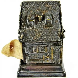 Antique Bratwurst - Glocklein Nuremberg German Figural Brass Wind - Up Tape Measure