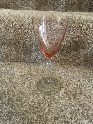 8 Fostoria Elegant Pink Rose Crystal Water Goblets 5098 Stemware 2