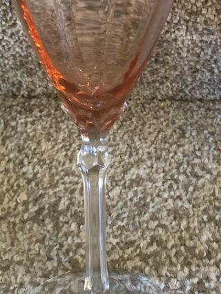 8 Fostoria Elegant Pink Rose Crystal Water Goblets 5098 Stemware 3
