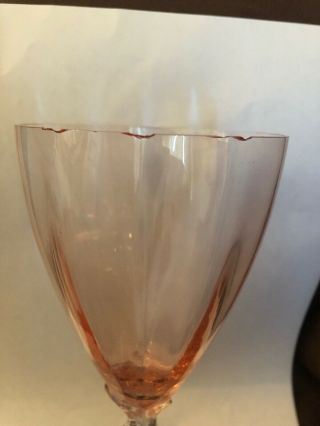 8 Fostoria Elegant Pink Rose Crystal Water Goblets 5098 Stemware 5