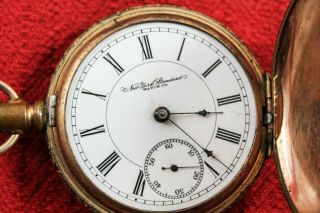 1890 ' s York Standard 18s Gold Filled Pocket Watch SN 338211 PARTS / REPAIR 2