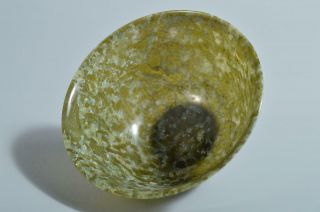 T2799: Chinese Stone Green color TEA BOWL Tea Ceremony 4