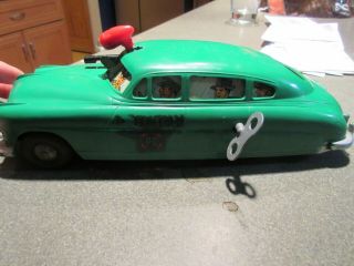 Vintage Wind Up Squad Car Police Dick Tracy 1950s Toy