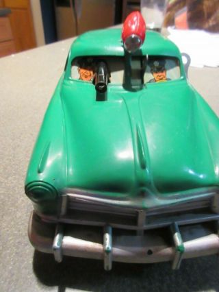 Vintage wind up squad car police Dick Tracy 1950s toy 2