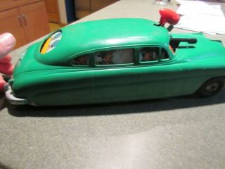 Vintage wind up squad car police Dick Tracy 1950s toy 3