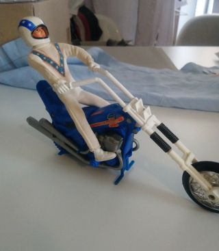 Vintage Evel Knievel Figure On Chopper.