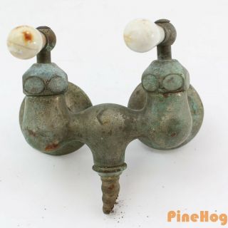 Vintage Antique Bathroom Faucets Hot And Cold Porcelain Handle Style
