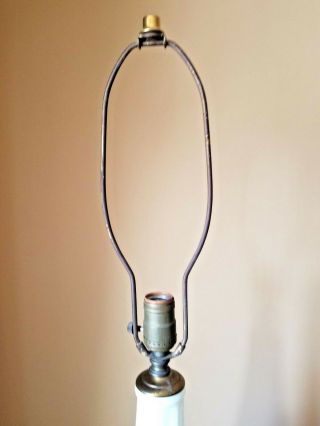 MID CENTURY CLASSIC FRENCH STYLE WHITE GLASS LAMP WITH BRASS 6