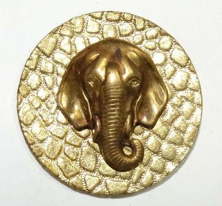 Antique/vintage Button - Elephant Head 2 Piece Brass