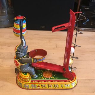 Vintage German Wind Up Circus Elephant Tin Toy