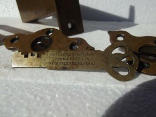 ANTIQUE door lock 1800 ' s SARGENT & GREENLEAF LOCK Architectural Salvage Pat 1859 6