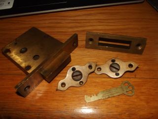 ANTIQUE door lock 1800 ' s SARGENT & GREENLEAF LOCK Architectural Salvage Pat 1859 8