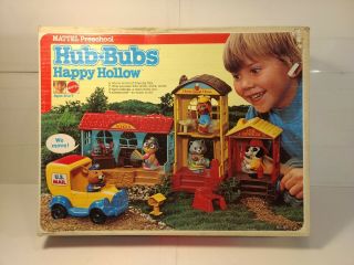 Vintage Mattel Preschool 1975 Hub Bubs Happy Hollow Playset 9311 T2575