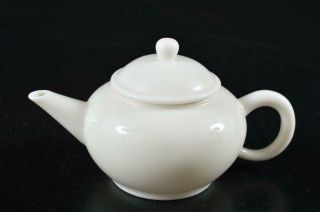 G9419: Chinese White Porcelain Teapot Kyusu Sencha Tea Ceremony