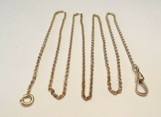 ANTIQUE VICTORIAN ALBERT GOLD FILLED POCKET WATCH HOLDER CABLE CHAIN FOB 25 1/4 