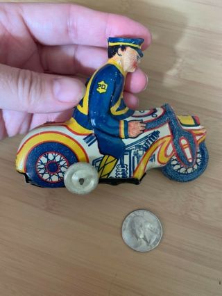 Vintage Tin Toy Friction Motorcycle - Louis Marx Co.