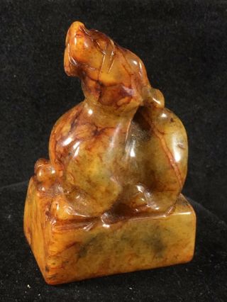 Chinese Old Natural Jade Hand - Carved Dragon Seal Xo003