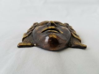 Antique Gilded Bronze Ornamental Spout of a Roman Warrior Face 2