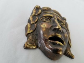 Antique Gilded Bronze Ornamental Spout of a Roman Warrior Face 4
