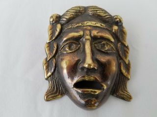 Antique Gilded Bronze Ornamental Spout of a Roman Warrior Face 5