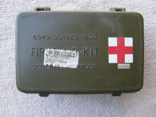 Vintage Military First Aid Kit General Purpose With Parts Numbers