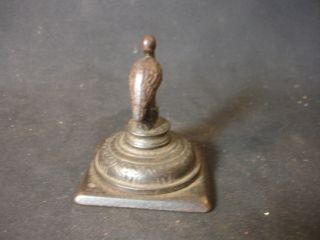 Old Vtg Antique Decorative Cast Iron Pelican Bird Lamp Top Set 4