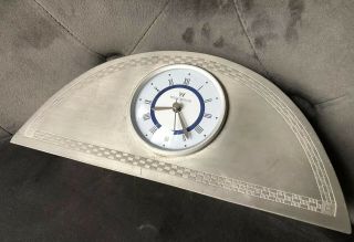 Rare Wedgwood Interiors 1999 Pewter Desk Mantel Clock Made in England - 8