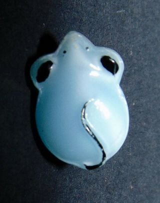 Sm Vintage Realistic Mouse Blue Moonglow Glass Button 424