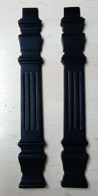 Antique English Black Painted Wooden Pilasters Architectural Salvage