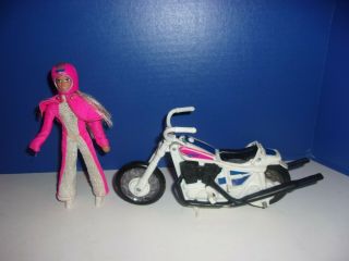 Ideal Derry Daring Trick Cycle Doll & Motorcycle Figure Set 1974 Evel Knievel