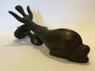Large Vintage,  Antique Bronze Brass Dolphin,  Fish Door Knocker
