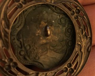 Art Nouveau Woman Mucha Design - Antiqued Brass - Picture Button 1 3/4” In 4