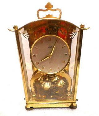 Schatz Square Brass Case German 400 Day Torsion Clock