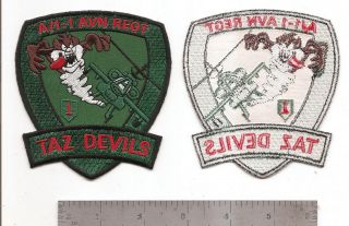 255 Us Army A/1 - 1 Aviation Regt.  Patch " Taz Devils "