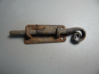 Vintage 5.  5 " Blacksmiths Hand Forged Cast Iron Ornate Gate Latch Hardware