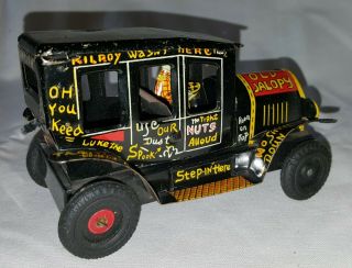 Linemar Toys.  Old Jalopy.  Marx 1950 ' s Friction Car.  Metal,  Tin.  4.  75 