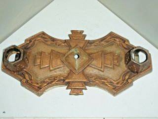 Vintage 2 Bulb Cast Iron Flush Mount Ceiling Light Fixture Markel Art Deco