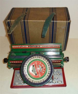 Vintage Tinplate Typewriter Simplex Model R Portable C 1920 